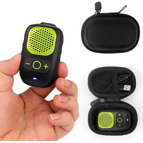 Wearable Bluetooth Speaker - 30H Working Time Clip-On Wireless Jobsite Pro Water-Resistant Portable Speaker — Built-in Mic for Hands-Free Music and Calls, Yellow (Non-Magnetic)
