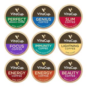 Vitacup Organic Genius Keto Coffee Pods ، وزيادة الطاقة والتركيز مع زيت MCT ، والكركم ، والفيتامينات B ، و D3 ، والشواء الداكن المتوسطة ، والغامضة ، وسلسة ، وحيدة واحدة متوافقة مع BERERS KURIG KUP ، 24 CT