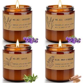 6 Pack Citronella Candles Outdoor, 42.6 Oz 300 Hours Burn Scented Citronella Candles, Citronellas Candle Set with Fresh Citronellas Oil and Natural Soy Wax for Camping, Garden, Patio, Yard, Balcony