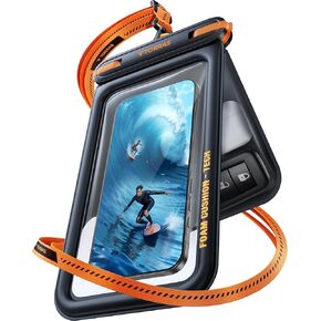 TORRAS IP68 Waterproof Phone Pouch Double Space, Floating Waterproof Phone Case with Lanyard for iPhone 16 Pro Max 15 14 13 S25 S24, Phone Dry Bag Vacation Cruise Ship Travel Essentials 7.0'', Black