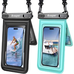 Waterproof Phone Pouch Floating, Double Bags Waterproof Phone Case with Lanyard for iPhone 16 15 Pro Max, Galaxy S24 S23 Ultra, IPX8 Cellphone Dry Bag Beach Travel Cruise Essentials 2Pack-8.5''