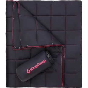 KingCamp Ultralight Camping Blanket, Packable Down Alternative Puffy Wearable Blankets Weatherproof Warm Package Quilt with Snap Buttons for Outdoor, Hiking, Travel, Picnic, Stadium, 69 x 53 Charcoal