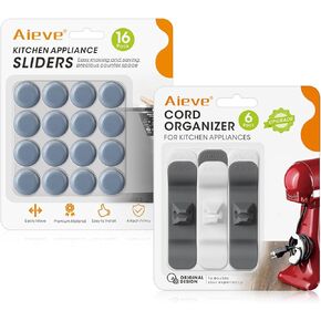 Aieve 16 Pcs Appliance Sliders & 6 Pcs Cord Organizer for Kitchen Appliances