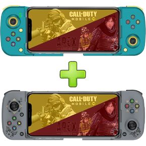 Mobile Game Controller Gamepad for iPhone iOS Android PC: Works with iPhone13/12/11/X, iPad, Samsung Galaxy, Motorola, TCL, Tablet, Apex Legends, Call of Duty - (Blue+Grey)