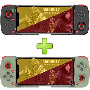 Mobile Game Controller Gamepad for iPhone iOS Android PC: Works with iPhone13/12/11/X, iPad, Samsung Galaxy, Motorola, TCL, Tablet, Apex Legends, Call of Duty - (Black+Green)