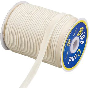 3/8-1/2 Inch 72.18 Yards Bias Tape Piping Cord Trim White Piping Tape with Welting Cord Polyester Satin Cord Lid Trim Rope Edge Ribbon for Sewing DIY Crafting Fabric Edge Trim