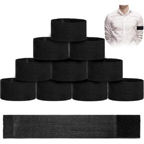 10 PCS Funeral Mourning Band, 5 X 30cm/2 X 11.8inch Mourning Bands for Badges Elastic Adjustable Funeral Bands, Black Elastic Arm Band Mourning Armband for Mourning, Funeral, Memorial, Condolence