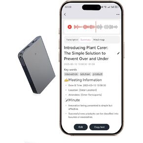 AI Voice Recorder, Audio Recording Device with App Control,AI Transcribe & Summarize Support 144 Languages, 64GB Memory,Voice Recorder for Lectures, Meetings,Interviews.