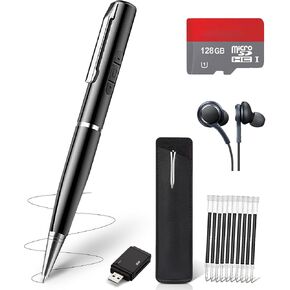 128GB AI Digital Voice Recorder - Voice Activated Audio Recorders, Voice Recording Device with Playback, Portable Taking Device with Noise Reduction, Smart Recorder for Meeting/Course/Lectures in Kuwait