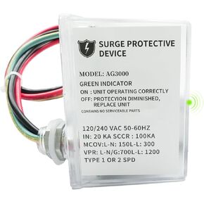 120/240 VAC Universal HVAC Surge Protective Device - Comprehensive Surge Protection,Protector with TPMOV Technology for AG3000,Waterproof Enclosure,Lightning Protection
