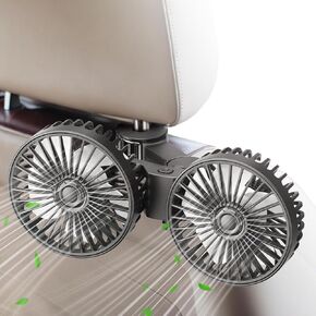 Car Fan, USB Car Seat Fans 3 Speeds Strong Wind for Vehicle Headrest and Rear Seat 5V Powerful Quiet Ventilation with Adjustable Clip Electric Auto Fans for Vehicles RV SUV Truck