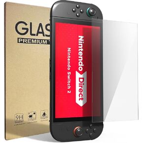 واقي شاشة زجاجي مقسّر لمفتاح Nintendo 2 [7.9 بوصة] 2025 ، ودية ودية مضادة لخدش الفقاعة الحرة فائقة المقاومة ، واقي شاشة شاشة عالية الدقة لشركة Nintendo Switch 2 وحدة تحكم