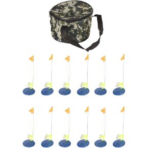 SUNGOOYUE Ice Fishing Flag Kit, 6 Set Portable HandsWinter Fishing Rod Indicator Flag Angling Flag with Base for Fishing