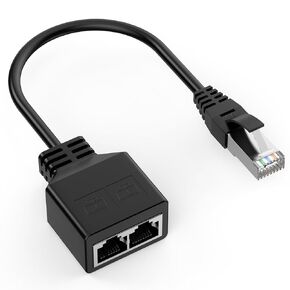lezaface 1 to 2 Port RJ45 Network Ethernet Adapter Splitter, E-thernet Splitter 1 Male to 2 Female LAN Ethernet Splitter Adapter Suitable Super Cat5,Cat5e,Cat6,Cat7,Cat8