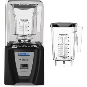 Blendtec Connoisseur 825 SpaceSaver - Commercial-Grade Blender - Wildside+ and FourSide Jar with Vented Gripper Lid - Black