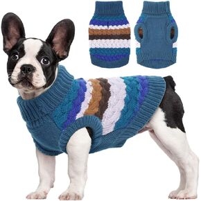 Kuoser Dog Sweater, Dog Sweaters for Medium Dogs Girl Boy, Classic Pet Knitted Sweatshirt Warm Pullover, Dog Holiday Sweater Winter Clothes for Christmas Thanksgiving Outfit, Purple M