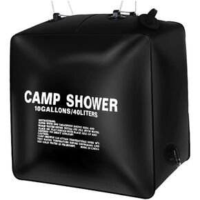 DS. DISTINCTIVE STYLE Camping Shower Bag 10 Gal/40 L Portable Solar Shower Bag with Removable Hose and On-Off Switchable Shower Head for Camping, Hiking, Traveling, Beach Swimming