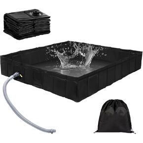 Outdoor Camping Shower Base, Upgrade 40 * 40 * 10 Inch Foldable Shower Tent Awning Base with Drain Hose Portable Shower Pan for Outdoor Camping Beach RV or Caravan (Upgrade 10 Inch Higher)