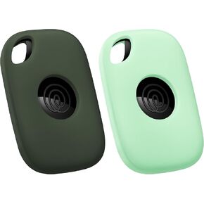 Geiomoo Silicone Case for Tile Pro (2024) Tracker, Soft Flexible Scratch Resistant Protective Cover with Carabiner (Luminous Green+Pink+Blue)