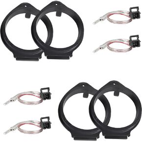 NuIth Door Speaker Adapter Spacer Ring for GM GMC 2006-2019, Chevy 2006-2021, Cadillac 2007-2014 2 Pairs + Door Speaker Wiring Harness Adapter 4 PCS