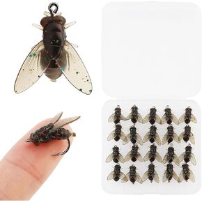OriGlam 20pcs Fly Fishing Flies Kit, Dry Wet Flies for Fly Fishing, Trout Bait Lures Hook Kit for Trout Bass Salmon Panfish