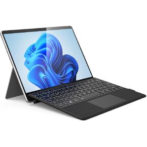 Wireless Keyboard Type Cover Trackpad Mouse for Microsoft Surface Pro 11 Pro 10 Pro 9 Pro 8 Pro X Bluetooth 7-Color LED Backlit Ultra-Slim Rechargeable Battery Multi-Touch Pen Holder