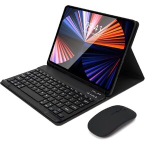 SOPPY Keyboard Case with Mouse for iPad Air 11-inch (M3 2025 / M2 2024) & Air 5th/4th Gen & iPad Pro 11 inch (1st/2nd/3rd/4th Gen), Detachable Bluetooth Keyboard Cover, Rechargeable, Black