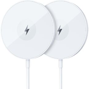 3-in-1 Magnetic Wireless Charger 2-Pack - 15W Fast Charging Pad for iPhone 16/15/14/13/12, AirPods, and Apple Watch - Compact, Safe, Travel-Friendly Design