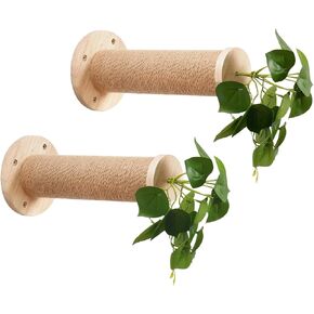 Cat Wall Shelves, 11.8 Inch Cat Wall Steps for Drywall, Cat Wall Furniture, Cat Stairs for Wall Mounted with Jute Scratching Cat Shelf for Most Kitten, Large Cats, 2 of Pack