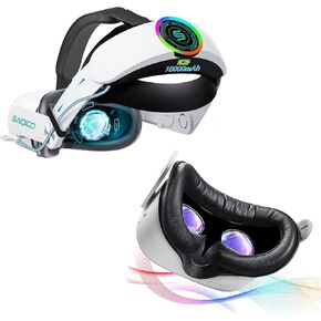 10000mAh Battery Head Strap & Face Pad & Face Cover Cushion Replacement for Oculus Quest 2
