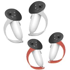غلاف Vawvva Controller Grips لـ Meta Quest 3S & 3 - إكسسوارات وحدات التحكم في VR لـ Oculus مع أحزمة مفصل قابلة للتعديل ، غير قابلة للانزلاق ، تناسب قفص الاتهام الرسمي (White & Red)