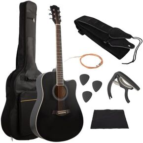 41 in Acoustic Guitar - Guitar Kit with Case و Strap و Capo و Trings و Picks - Geitars المبتدئين للأطفال والبالغين بواسطة Hey Play (Blue)