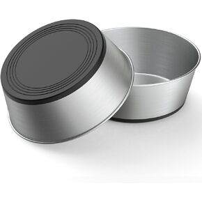 Stainless Steel Dog Bowls Set of 2, Anti Rust Metal & Non Slip Rubber Base, Heavy Duty Large Feeding Dishes, Food Grade BPA Free, Food and Water Bowl for Medium & Large Dogs (64oz, 8cup)