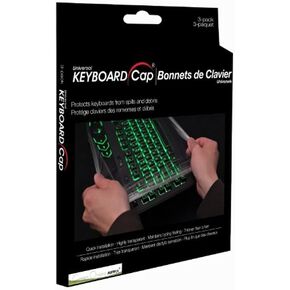 Green Onions Supply[3 Pack Universal Fully Covered Flat Style 0.025mm Wipeable Superb Tactile Feeling Waterproof Anti-Dust Keyboard Cap Cover for Desktop with Numeric Hospital Use