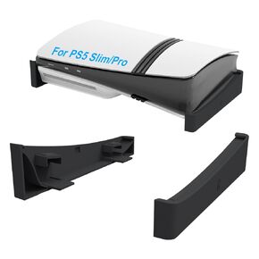 JDDWIN PS5 Slim/PS5 Pro Horizontal Stand for Disc & Digital Editions Console, Stable PS5 Accessories Base Stand Space-Saving & Secure and Sleek Design for PlayStation 5 Slim/Pro Console (Black)