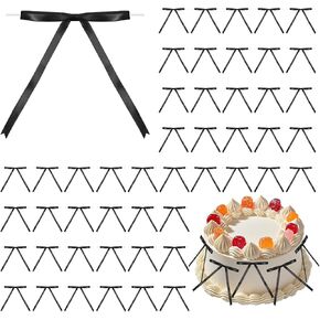 50pcs أسود تويست تويست أقواس لأكياس علاج 5 × 7 بوصة أقواس شريط الساتان للهدية الكعكة حلوى الحرف ديي حفل عيد ميلاد الحفلات الزهور إكليل الزهور