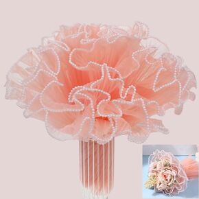 2Pack Flower Bouquet Wrapping Paper 4.37 Yards Pearl Edge Floral Wrapping Paper Waterproof Wrinkle Flower Paper Wrap for Party Favor Decor, Florist Supplies Wedding Valentine's Day Gift(White)
