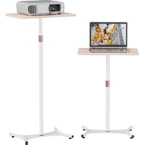 Snughome Portable Captop Floor Stand ، طاولة كمبيوتر محمول دائمة الخشب ، تعديل الارتفاع 18 "-47" مكتب صغير دائم ، جهاز عرض أريكة بجانب السرير حامل كمبيوتر قابل للتعديل للمكتب المنزلي