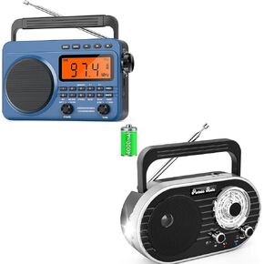 Digital AM FM Shortwave Radio with Best Reception,4000mAh Rechargeable Portable Radio with NOAA Weather Alert, Big Speaker, Digital Tuner and Stereo Earphone,Support Micro SD Card and USB MP3 Player