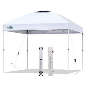 Cecarol S10 Compact, Portable 10x10 Pop Up Canopy, w/Roller Bag, UPF50+ Tarp, Frame Optimized for Easy Carry, Trunk Spacing, Light Weight Engaging Fuel Efficiency