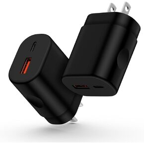 25W Type C Charging Block Fast Charger Adapter for Moto G Power 2025/G Stylus 5G/Edge 2024/Razr/G Fast/G Pure/Edge 50 Ultra/Razr 50 Ultra/G75/G85,2Pack Dual Port PD&QC Wall Charger USB C Power Adapter