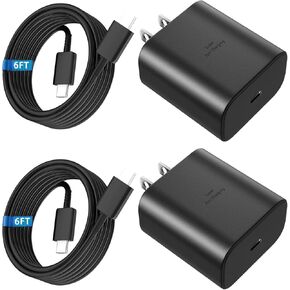 45W Super Fast Charger Type C, 2 Pack Android Phone Charger Block USB C Fast Charging Cord for Sam Sung Galaxy S25 Ultra/S25/S25+/S24 Ultra/S24/S24+/S23 Ultra/S23/S23+/S22 Ultra S22+/S22 Ultra/Tab S9