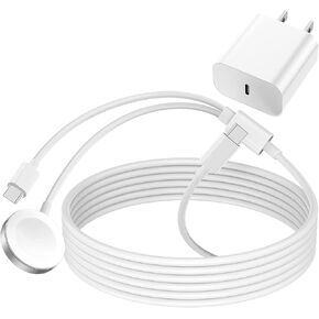 for Apple Watch and iphone 15 16 Charger 2 in 1 Magnetic Charging Cable 20W USB C Fast Charging Block for iWatch Series SE/10/9/8/7/6/5/4/3/2/1&iPhone 15 Pro Max/iPad 12.9/11/10.9/Air 5/4 Charger Cord