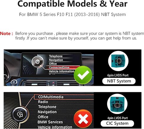 Ultra Narrow 12.3 Inch 1920 * 720 Car Stereo لـ BMW 5 Series F10 F11 2013-2016 NBT Carplay Android Auto Radio Multimedia Player Stereo Screen in Kuwait