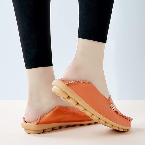 DUOYANGJIASHA Women's Comfortable Loafers Casual Round Toe Moccasins Wild Driving Flats Soft Walking Shoes Women Slip On Gold in Kuwait