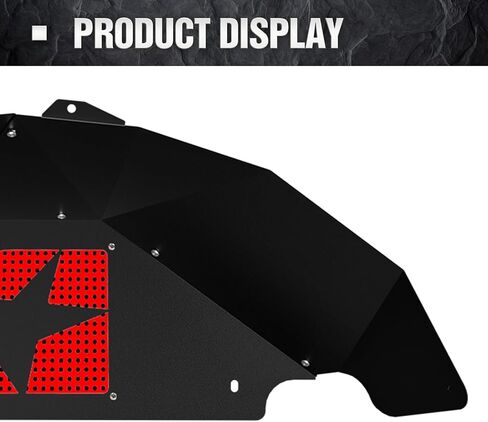 Front & Rear Inner Fender Liners Compatible with 2007-2018 Jeep Wrangler JK & JKU Unlimited Sport Sahara Rubicon, Steel Mud Guards Red Lightning Logo Wheel Well Cover Fenders Flares (2/4 Doors) in Kuwait