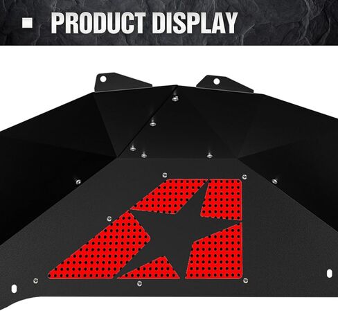 Front & Rear Inner Fender Liners Compatible with 2007-2018 Jeep Wrangler JK & JKU Unlimited Sport Sahara Rubicon, Steel Mud Guards Red Lightning Logo Wheel Well Cover Fenders Flares (2/4 Doors) in Kuwait