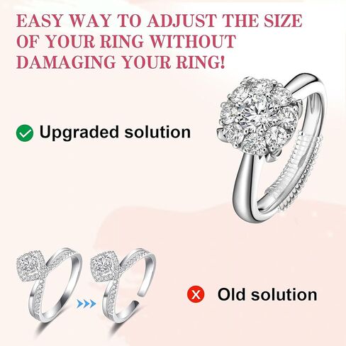 8 قطع مقاسات خواتم من ويجو اب للخواتم الفضفاضة، 28 قطعة قماش تلميع فضية و40 كيس بلاستيكي صغير. 4 مقاسات لضبط حجم الخاتم، وقماش تلميع ومجموعة أكياس بلاستيكية صغيرة للمجوهرات والأقراط والقلائد in Kuwait