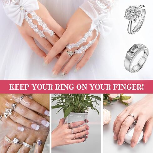 8 قطع مقاسات خواتم من ويجو اب للخواتم الفضفاضة، 28 قطعة قماش تلميع فضية و40 كيس بلاستيكي صغير. 4 مقاسات لضبط حجم الخاتم، وقماش تلميع ومجموعة أكياس بلاستيكية صغيرة للمجوهرات والأقراط والقلائد in Kuwait