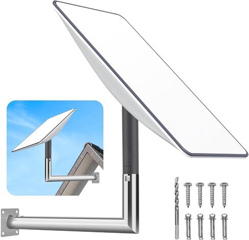 KINEEPLE Heavy Duty Steel for Starlink Short Wall Mount,Starlink Pole Mount,Starlink Roof Wall Mounting kit Compatible with Star Link Gen2 Rectangular Dish Pipe Adapter and Pole Mount Kits in Saudi Arabia